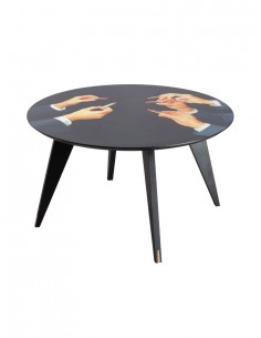 SELETTI Toiletpaper dining table round - Black - Lipsticks