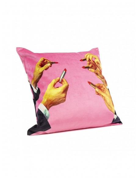 SELETTI Toiletpaper Pillow - Lipsticks - Rose - Filled with feathers