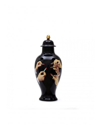 SELETTI Porcelain Vase - Lipsticks - Black