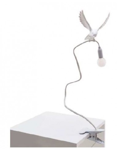 Seletti Sparrow landing with clamps tablelamp