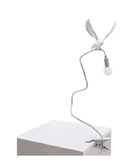 Seletti Sparrow landing with clamps tablelamp
