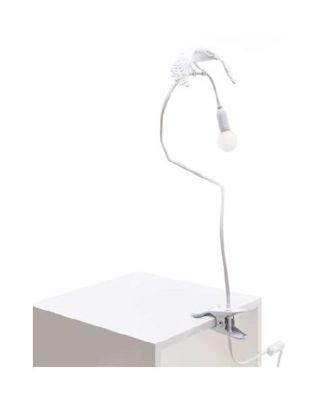 Seletti Sparrow taking off with clamps tablelamp