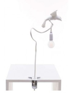 Seletti Moineau volant avec pince lampe de table