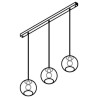 PSM Lighting Moby 5150.3C.E27 Suspension Lamp