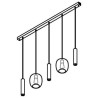 PSM Lighting Moby 5157.2E.3M Suspension Lamp