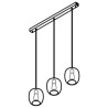 PSM Lighting Moby 5162.3E Suspension Lamp