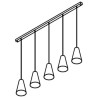 PSM Lighting Iconic 4615.G.E27.BZ.53 PSM Lighting Iconic 4615.G.E27.BZ.53.TXJ Suspension lamp