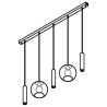 PSM Lighting Moby 5158.2C.3M Lampe Suspendue