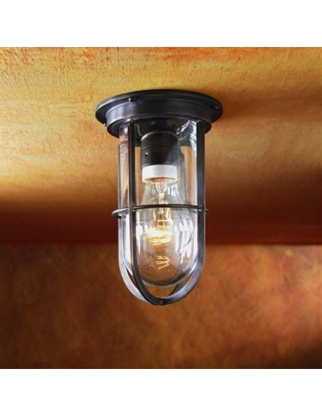 NAUTIC DOCKLIGHT CEILING Ceiling lamp - Brons (dark) - Glass (clear) - OUTLET