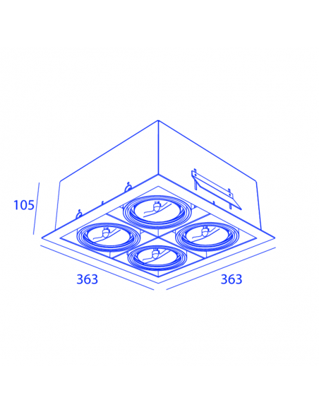 Orbit Frame Square 4X Qr111 Inbouwspot