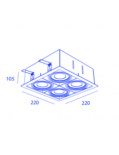 Orbit Piccolo Frame Square 4X Gu10 Inbouwspot