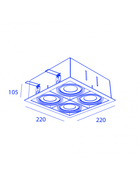 Orbit Piccolo Frame Square 4X Mr16 Inbouwspot