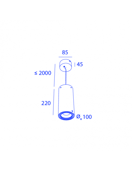 Orbit Small Steamer Suspension 1X Cone Cob Led lampe a suspension