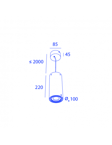 Orbit Small Steamer Suspension 1X Gu10 lampe a suspension