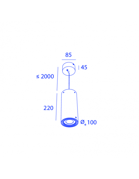 Orbit Small Steamer Suspension 1X Mr16 lampe a suspension