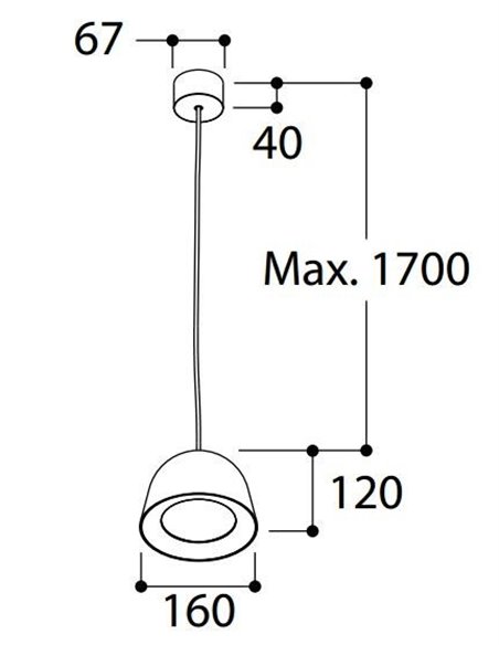 TAL CONE SUSPENSION CI MAINS DIMM suspension lamp
