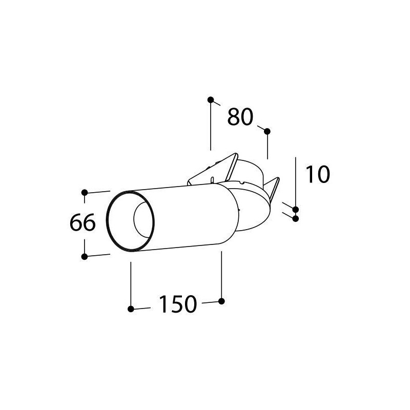 TAL FUNNEL ELBOW 150 RECESSED LEAF GU10 plafondlamp
