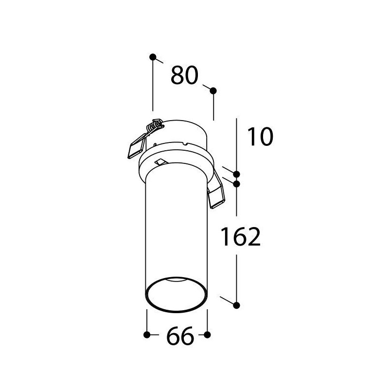TAL FUNNEL ELBOW 150 RECESSED TORSION CI MAINS DIMM plafondlamp