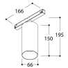 Tal Lighting FUNNEL ELBOW 150 TRACK 48V SINGLE Schienenleuchte