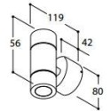 TAL HEKOWA UP/DOWN SPOT CI MAINS DIMM wandlamp