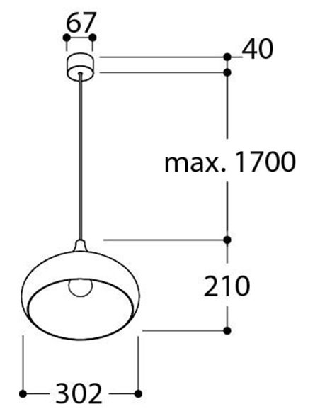 TAL KAZAN E27 suspension lamp