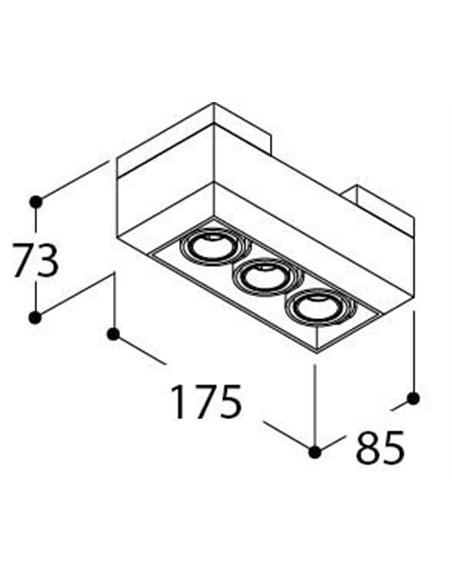 TAL MICRO INCAS 3 BOX + MODULE recessed spot