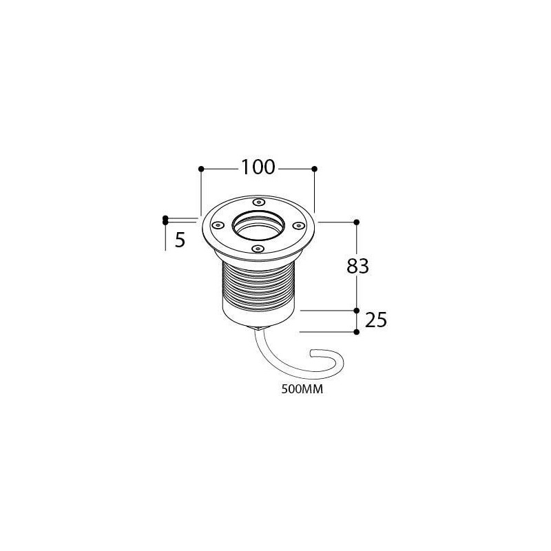 TAL MINI OBO ROUND LUXEON M WC CLEAR GLASS spot encastrable
