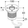 TAL MINI UBO ROUND LUXEON M WC CLEAR GLASS spot encastrable