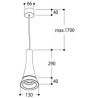 Tal Lighting PARIS NXT LED - BLACK MAINSCORD MAINS DIMM Hängelampe
