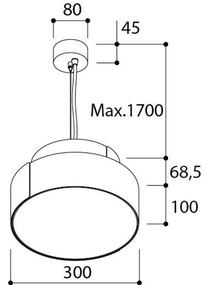 TAL ROLLO 300 Suspended suspension lamp