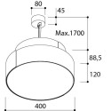 TAL ROLLO 400 Suspended hanglamp