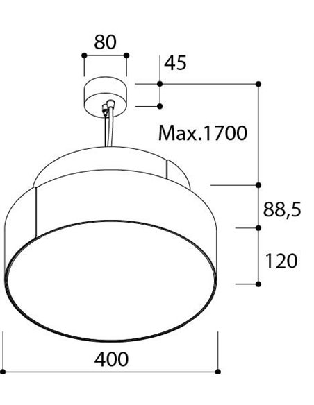 TAL ROLLO 400 Suspended hanglamp