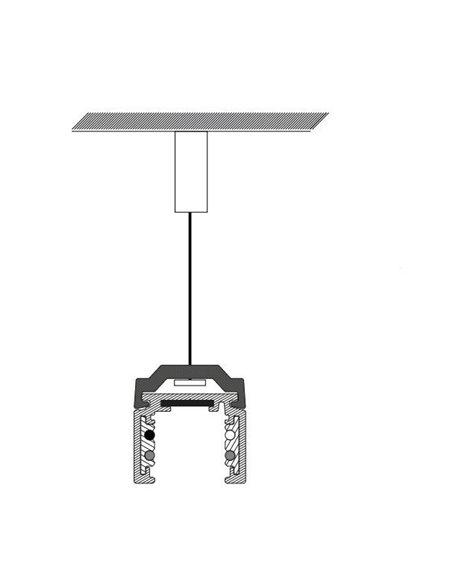 TAL LIGHTING TRACK 48V SURFACE - PENDANT CLIP + SUSP STEEL WIRE 2.25m
