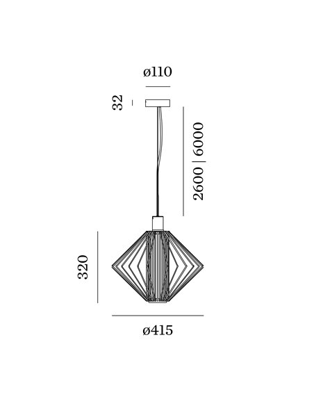 Wever & Ducré Wiro 1.0 Diamond Ceiling Susp E27 lampe a suspension