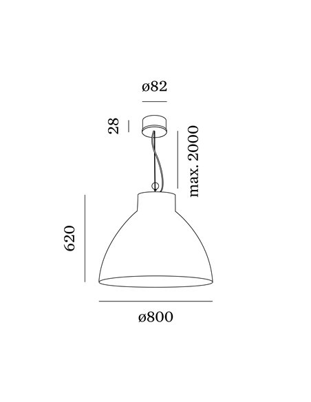 Wever & Ducré Bishop Ceiling Susp 8.0 E27 lampe a suspension