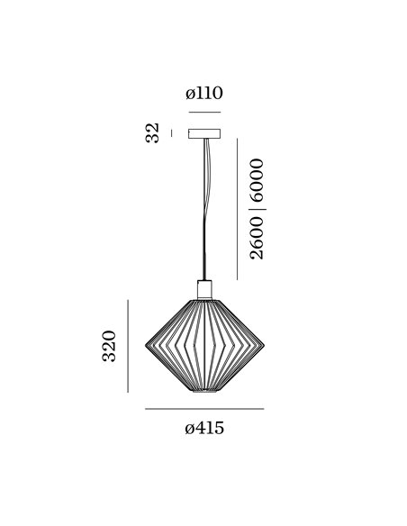 Wever & Ducré Wiro 1.1 Diamond Ceiling Susp E27 suspension lamp