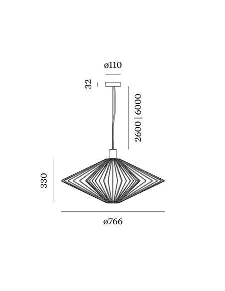 Wever & Ducré Wiro 2.0 Diamond Ceiling Susp E27 suspension lamp