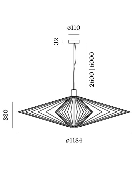 Wever & Ducré Wiro 3.0 Diamond Ceiling Susp E27 suspension lamp