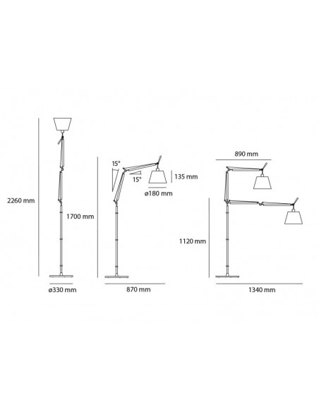 Artemide Tolomeo body with diffuser
