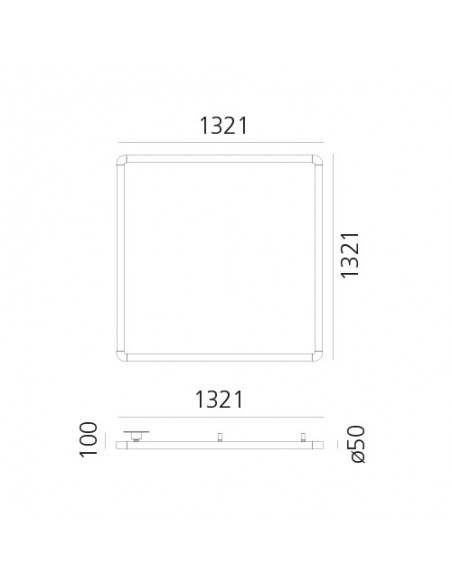 Artemide Alphabet Of Light Square 120 Semi-Recessed Ceiling lamp / Wall lamp