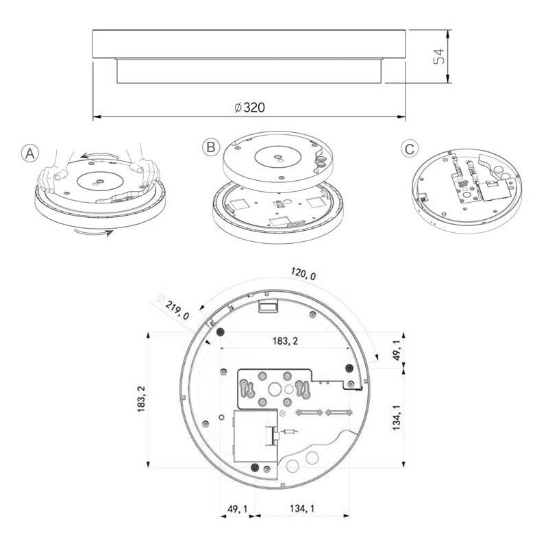 Integratech Disc sensor+nood Deckenlampe