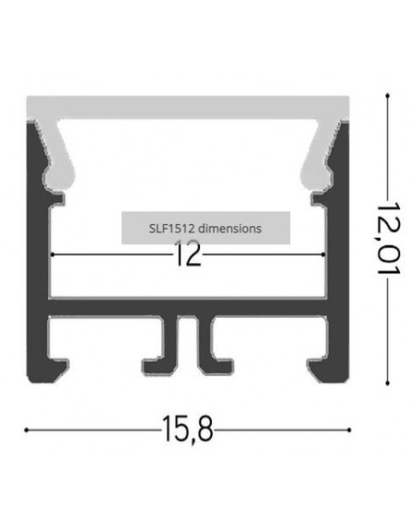 Integratech Profil SL Flat 15x12 3m plexi noir acc. inclus