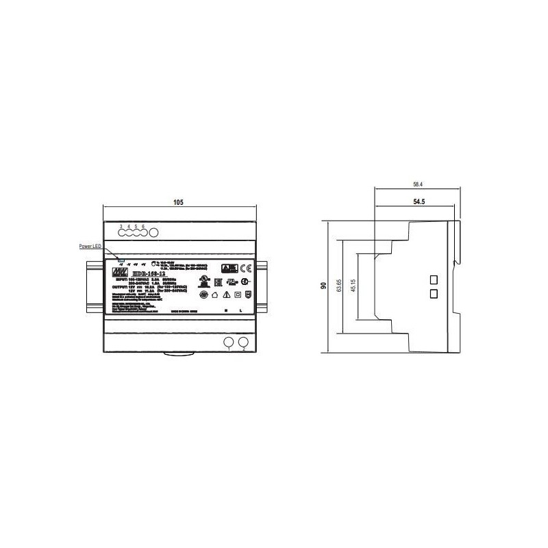 Integratech Alimentation LED 24VDC 150W DIN-rail