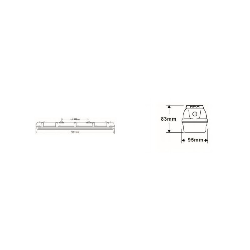 Integratech HWDP 1,2m IP66 Deckenlampe