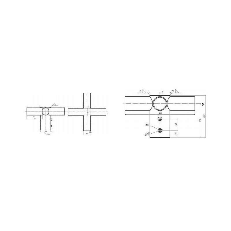Integratech Streetlight adapter 4x 60mm dark grey RAL9022