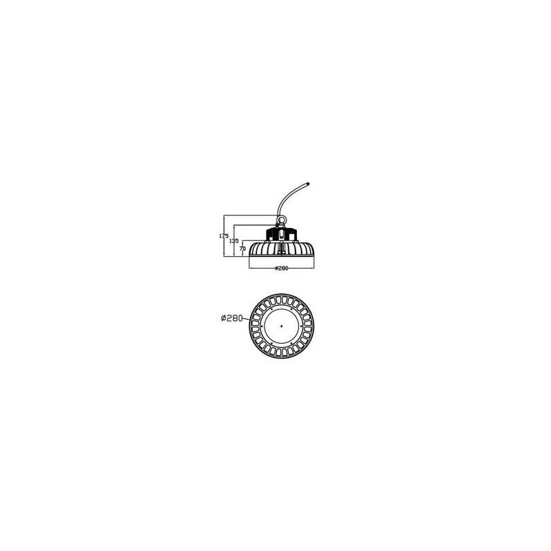 Integratech Cloche PHB 75W +B447:C477 IP65 réglable 1-10V