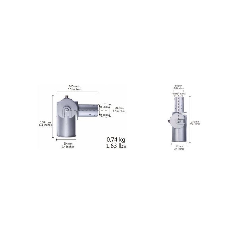 Integratech Streetlight mini adaptateur 90° orientable