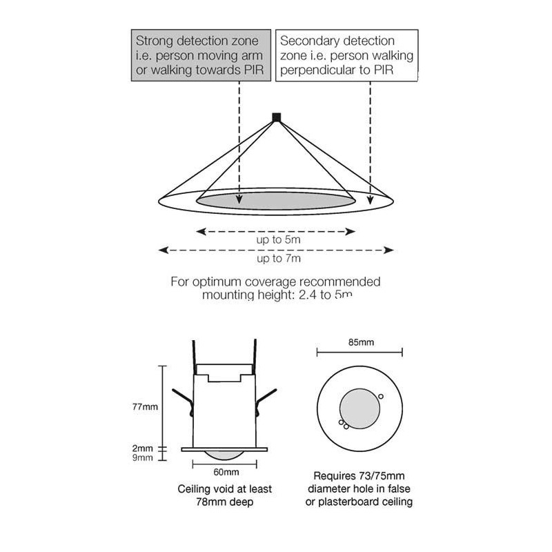 Integratech PIR inbouw IP20 wide beam Integraconnect