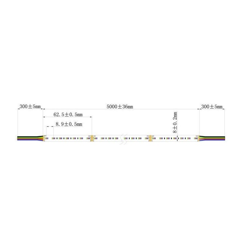 Integratech bande LED dotsfree 336LED/m 2110 24V IP67 RGB 5m