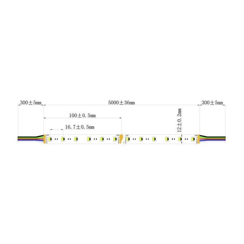 Integratech bande LED 60LED/m 5050 24V IP67 RGB+W 5m